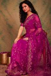 Womens Fashion Ethnic Pink Color Sarees-MLSHWSA1134PNK0ONE